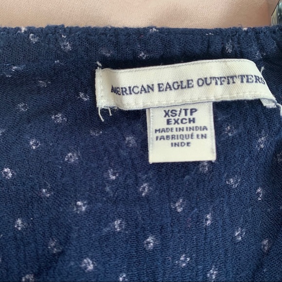 American Eagle One Shoulder Top Navy Blue XS - Picture 3 of 4